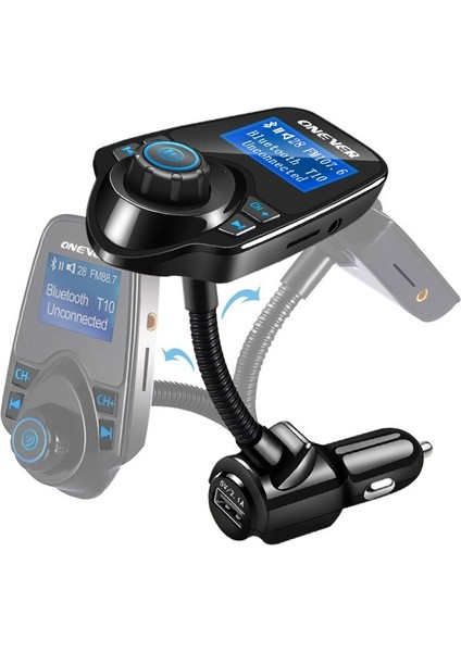 Yeni Nesil T10 WiFi Bluetooth Araç Kiti | USB Şarj, FM Transmitter ve Eller Serbest Konuşma