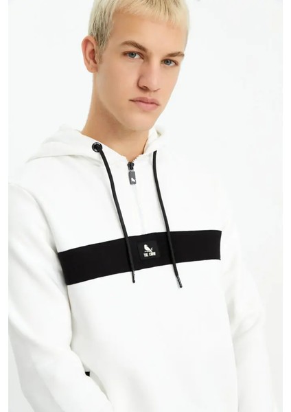 DR STRANCE ekru YARI FERMUARLI SWEATSHIRT modelleri