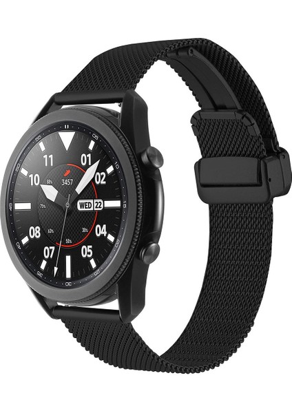Samsung Gear S3 Uyumlu Hasır Metal Kordon Magnetik D Tokalı Tel Örgü Kayış Mıknatıslı modelleri