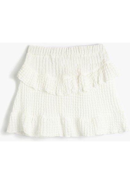 Mini Etek Fırfırlı Beli Lastikli