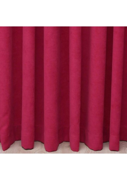 Petek Dokulu Kadife Dökümlü Fon Perde 1/3 Sık Pile Tek Kanat - Fuşya fırsatları