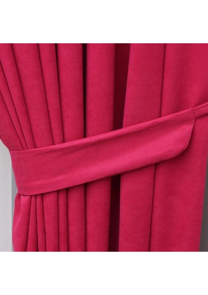 Petek Dokulu Kadife Dökümlü Fon Perde 1/3 Sık Pile Tek Kanat - Fuşya indirimleri