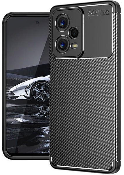 Xiaomi Redmi Note 12 5g Kılıf Focus Karbon Silikon - Siyah Mrayd