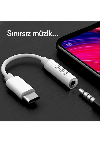 Earldom OT42 Tak Çalıştır Type-C To Aux Dönüştürücü - Beyaz