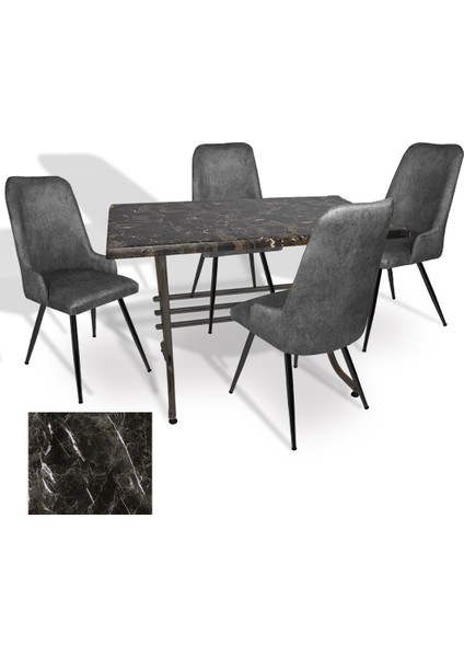 Japon Werzalit - Çırağan Mutfak Masa Takımı (80X140) - (Teramo - Füme)