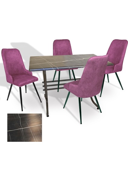 Japon Werzalit - Çırağan Mutfak Masa Takımı (80X120) - (Palazzo- Mor)