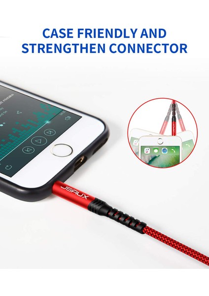 Profesyonel Hifi Stereo Ses Kablo 3,5 mm To 3.5mm Trs Uzatma Aux Kablosu 1 ADET 1,8metre CM0004 Kırmızı-Siyah fiyatları