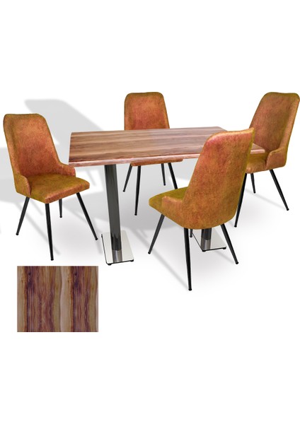 Karanfil Werzalit - Çırağan Masa Takımı (70X120) - (Indiana Wood - Kiremit)