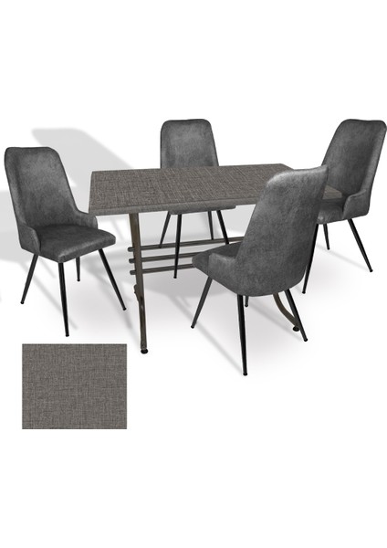 Japon Werzalit - Çırağan Mutfak Masa Takımı (70X120) - (Twister - Füme)