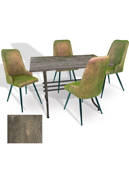 Japon Werzalit - Çırağan Mutfak Masa Takımı (70X120) - (Old Pine - Kapiçino)