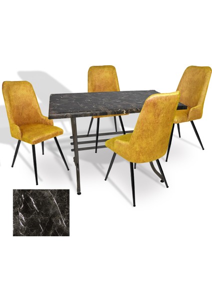 Japon Werzalit - Çırağan Mutfak Masa Takımı (70X120) - (Teramo - Sarı)