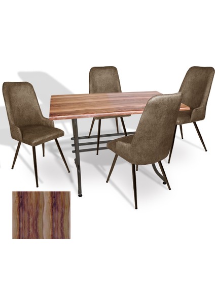 Japon Werzalit - Çırağan Mutfak Masa Takımı (70X120) - (Indiana Wood - Kahve)