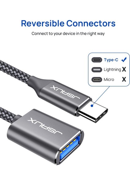 USB C To USB Adaptörü Type-C 3.0 Otg Kablosu Çevirici Dönüştürücü Adaptör Kablosu MacBook Pro 2018 2017 ile Uyumlu Samsung Galaxy S20 S20+ Ultra S8 S9 Note 10 Uyumlu CD0019