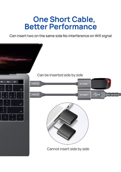 USB C To USB Adaptörü Type-C 3.0 Otg Kablosu Çevirici Dönüştürücü Adaptör Kablosu MacBook Pro 2018 2017 ile Uyumlu Samsung Galaxy S20 S20+ Ultra S8 S9 Note 10 Uyumlu CD0019