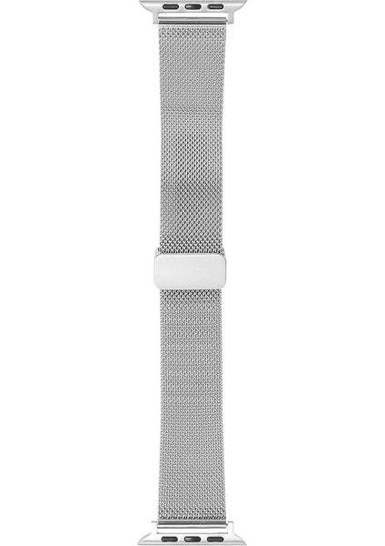Apple Watch 7 45MM Metal Kordon Ince Örgü Otomatik Mekanizma Klips Akıllı Saat Kordon