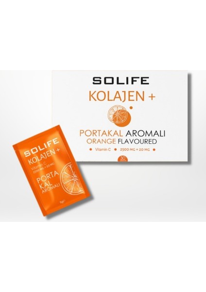 Kolajen Vitamin C Portakal Aromalı 30'lu Şaset 2500 mg + 20 mg