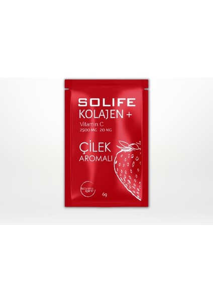 Kolajen Vitamin C Çilek Aromalı 30'lu Şaset 2500 mg + 20 mg