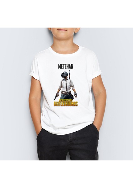 Isme Özel Pubg Baskılı Çocuk Tişört T-Shirt Mr-02