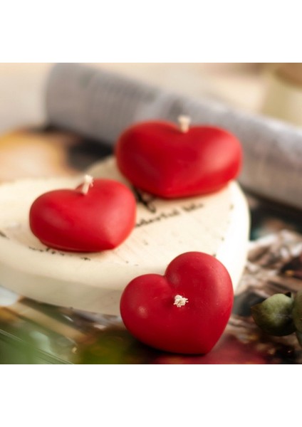 Vıp Dekor Düğün Mumları Heart Red Floating Water Candle 24 Adet Kırmızı Su Mumu Suda Yüzen Mum