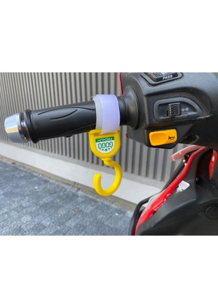 Üniversal Kask Poşet Askı Aparatı Sarı 004