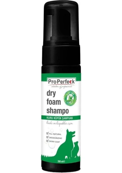 Pro Perfeck Kedi Köpek Kuru Köpük Şampuan 200 ml Aloe Vera Özlü