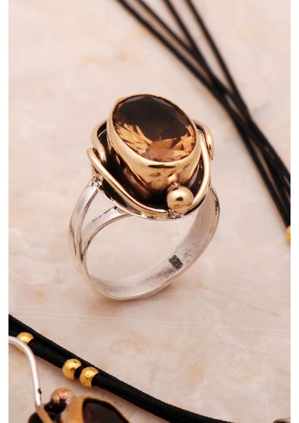 Renk Değiştiren Sultan Taşlı Tasarım Elişi Gümüş Set 2673 fırsatları