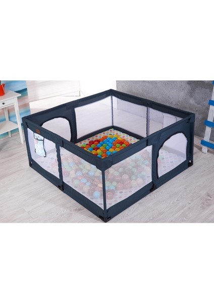 Playard Güvenli Bebek ve Çocuk Oyun Alanı Oyun Parkı 125 x 125 cm Oyun Matı ve Topları