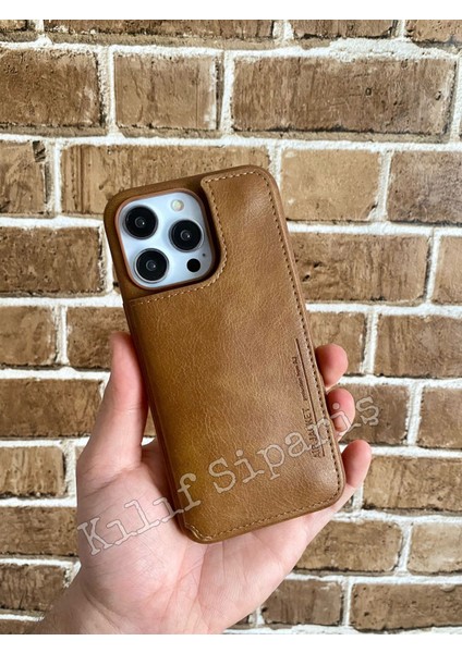 Iphone 13 Cüzdanlı Kart Bölümlü Deri Kılıf
