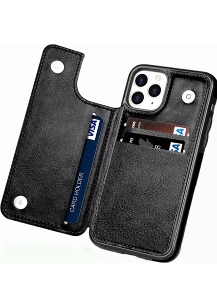 Iphone 14 Cüzdanlı Kart Bölümlü Deri Kılıf