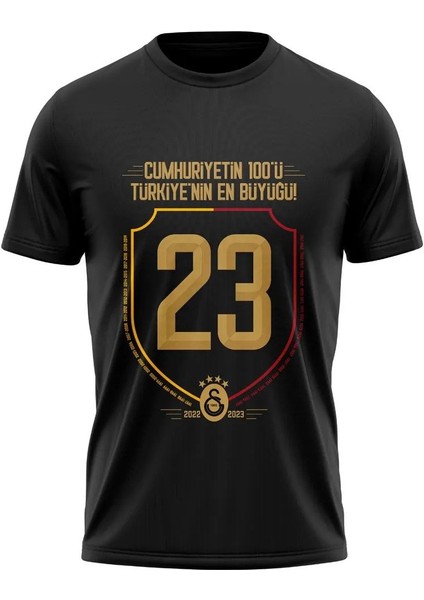  Galatasaray Lisanslı 2023 Şampiyonluk T-Shirt Aslan Ahşap Kutulu