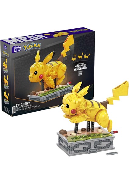 Bloks Pokémon Hareketli Pikachu Yapı S, 1095 Adet Uyumlu Blok ve Parça Içeren, Bükülebilir Eklemli Oyuncak S HGC23