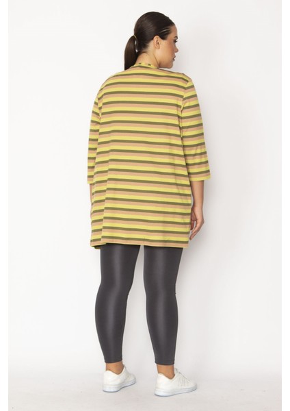 Kadın Haki Çizgili Viskon Hırka 65N28700 modelleri