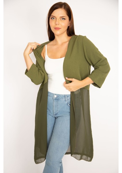 Kadın Haki Alt Kısmı Şifon Hırka 65N34879 modelleri