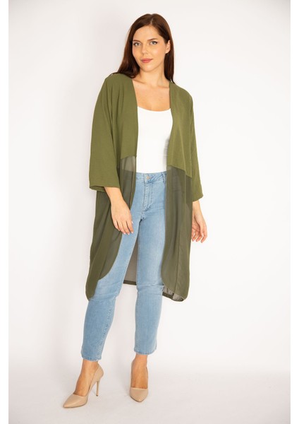 Kadın Haki Alt Kısmı Şifon Hırka 65N34879 indirimleri