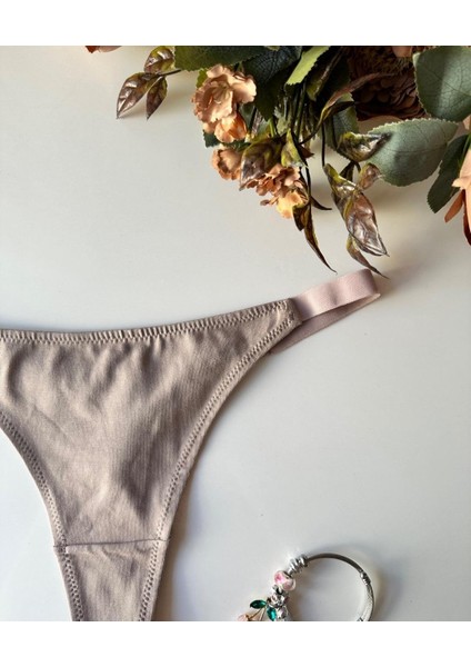 Perra Kadın %97 Pamuklu Günlük Kullanım Tanga (Siyah-Vizon) modelleri