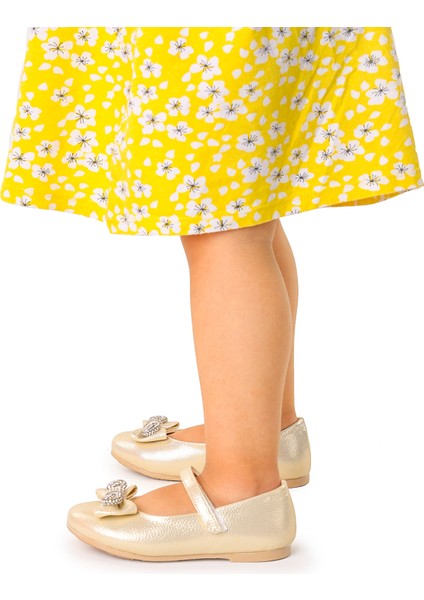 Papyon Taşlı Cırtlı Kız Çocuk Babet Ayakkabı 254 Vakko Altın fiyatları