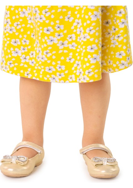 Papyon Taşlı Cırtlı Kız Çocuk Babet Ayakkabı 254 Vakko Altın modelleri