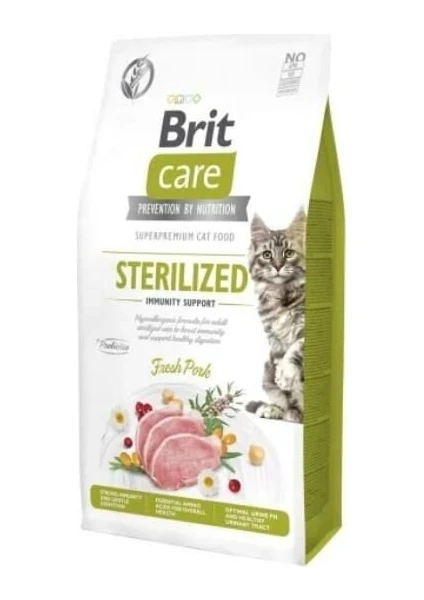 Brit Care Immunity  Prebiotik Içerikli Domuzlu Kısırlaştırılmış Kedi Maması 2 kg