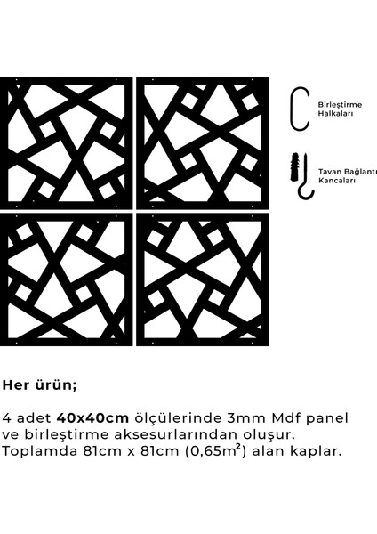 Lazer Kesim Sarkıt Paravan, Ahşap Seperatör, Panel Levha Seti modelleri