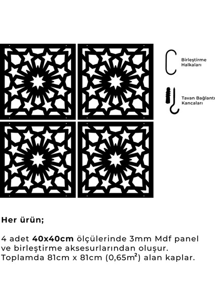 Lazer Kesim Sarkıt Paravan, Ahşap Seperatör, Panel Levha Seti modelleri