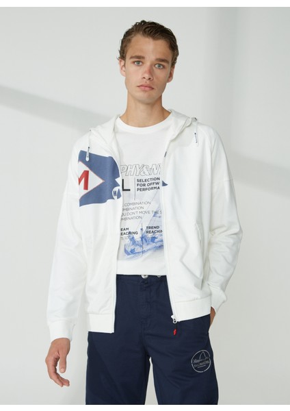 Kapüşon Yaka Düz Beyaz Erkek Sweatshırt Hooded Flag Sweatshırt fırsatları