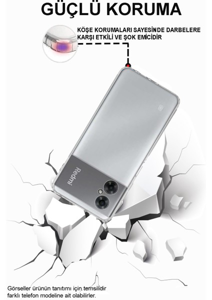 Xiaomi Redmi Note 11R Kapak Kamera Korumalı Tıpalı Şeffaf Silikon Kılıf modelleri