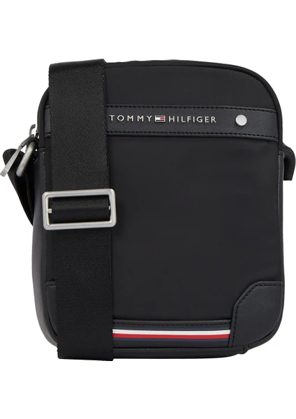 Tommy Hilfiger Siyah Erkek Postacı Çantası Th Central Repreve Mını Reporter