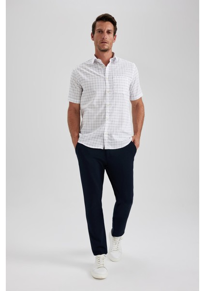 Regular Fit Gömlek Yaka Kısa Kollu Gömlek X7162AZ23SM