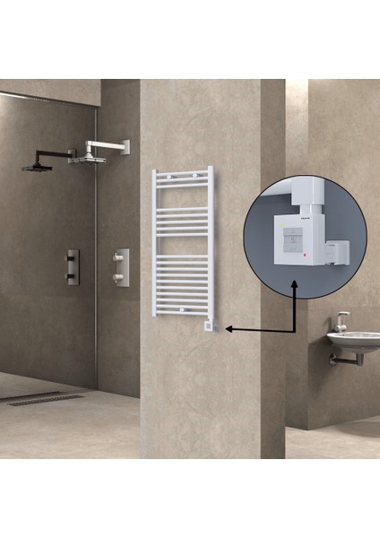 Haiti Elektrikli Havlupan 500 x 1000 Düz Beyaz Parlak (Kt x 1 Termostat) 600 Watt