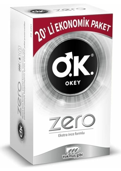 Zero Ektra Ince Formlu Ekonomik Paket Prezervatif (1 X 20 Adet)