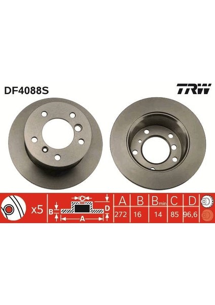 Fren Diski Arka 272MM Sprinter Tüm Mod W901-902-903-904-909 LT28-LT35-LT46 1995-2006 Takım Fiyatıdır fiyatları