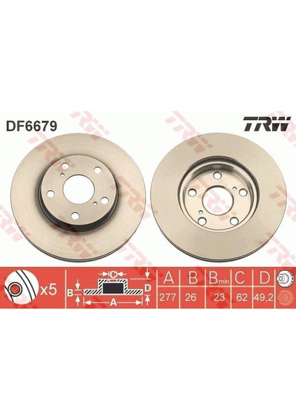 Fren Diski Ön 277MM Corolla-Auris E18 2013-2018 Takım Fiyatıdır fiyatları