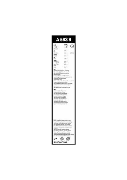 Silecek Süpürgesi Ön Takım 650MM 340MM Aerotwin Tüm Modeller-I20-I30-Santafe-Ceed 2012-2016