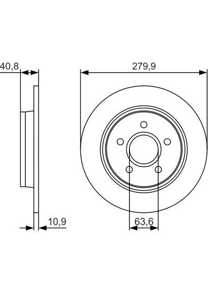 Fren Diski Arka 280Mm Focus 2-C-Max-Volvo S40-V50-C70 2004- Takım